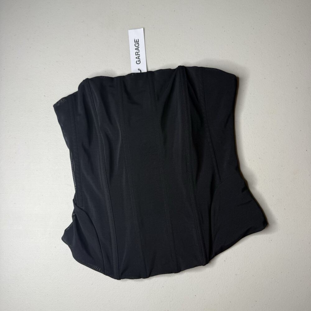 Garage Clothing Mesh Longline Tube Corset Medium Black